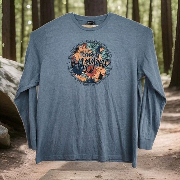 Love in Faith Other - I Can Only Imagine women's long-sleeved t-shirt, 3XL, blue, graphic print